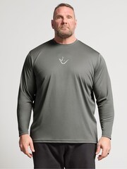 BadRhino Big & Tall Grey Ironrhino Long Sleeve Logo T-Shirt - Image 1 of 6