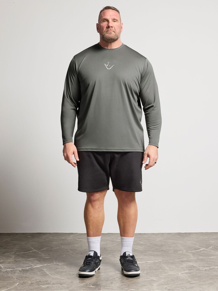 BadRhino Big & Tall Grey Ironrhino Long Sleeve Logo T-Shirt - Image 2 of 6