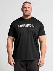 BadRhino Big & Tall Black Ironrhino Short Sleeve Text Logo T-Shirt - Image 1 of 5