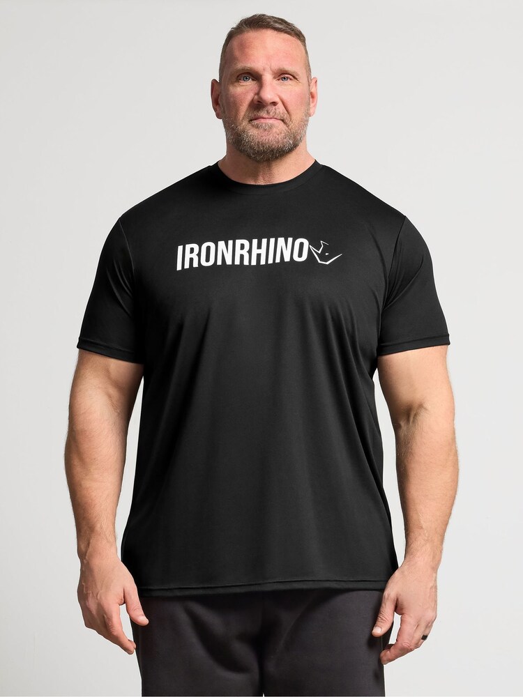 BadRhino Big & Tall Black Ironrhino Short Sleeve Text Logo T-Shirt - Image 1 of 5