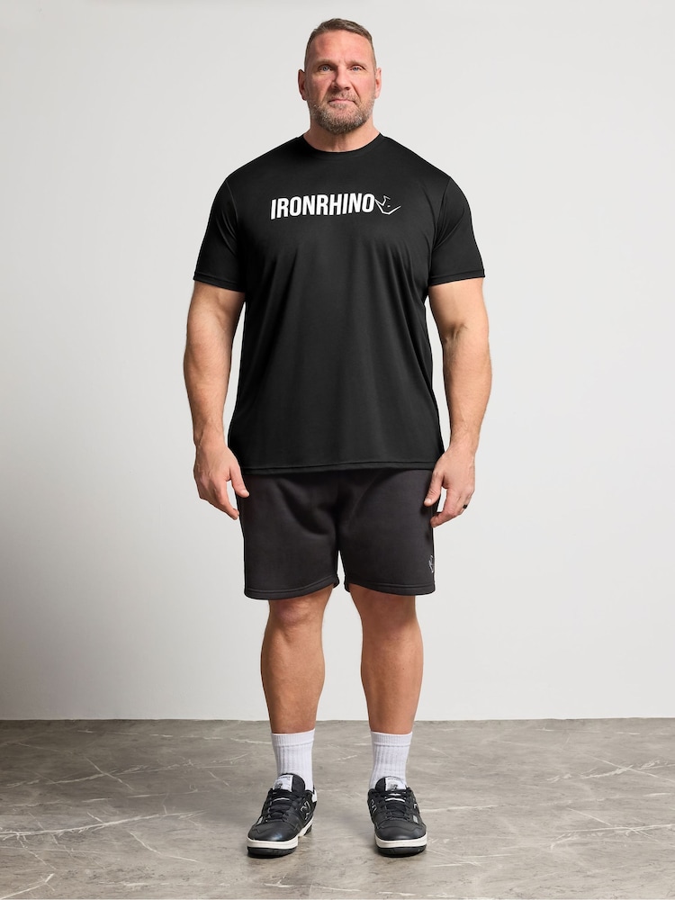 BadRhino Big & Tall Black Ironrhino Short Sleeve Text Logo T-Shirt - Image 2 of 5