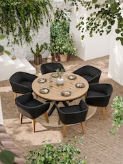 Royalcraft Black Tuscany Garden Set With 6 Elba Dining Chairs - Image 1 of 6