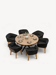 Royalcraft Black Tuscany Garden Set With 6 Elba Dining Chairs - Image 4 of 6