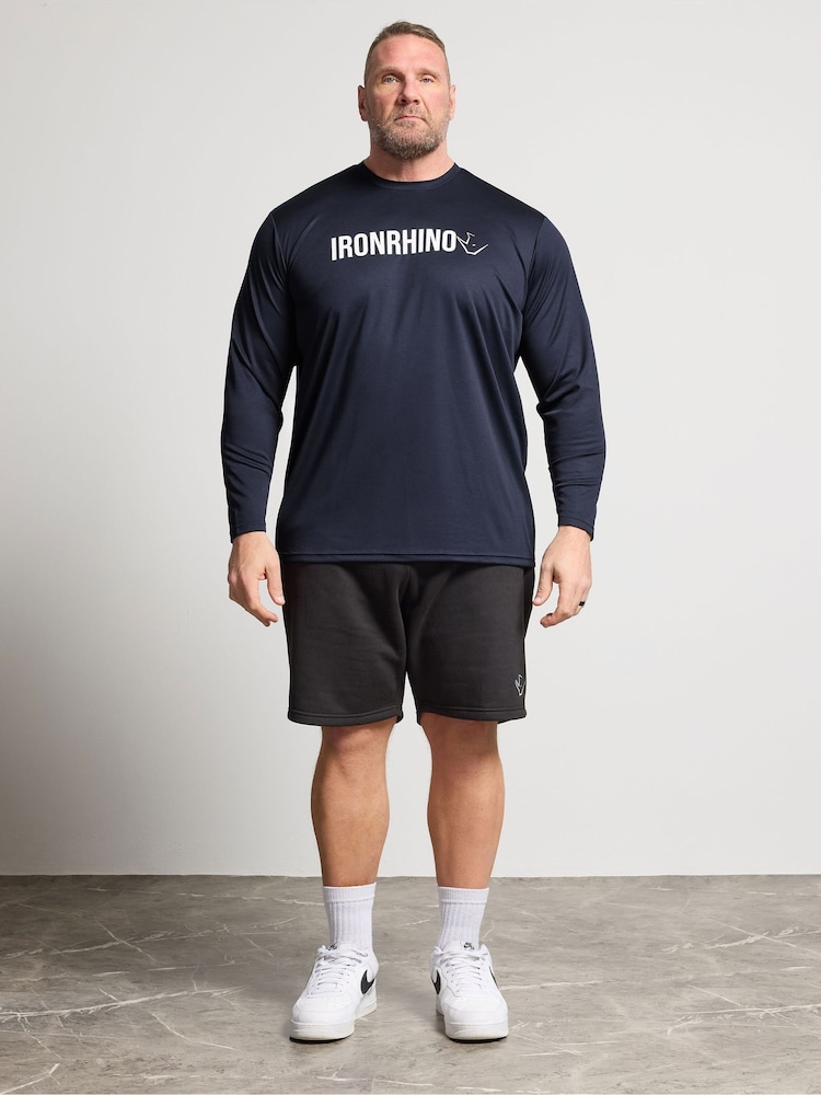 BadRhino Big & Tall Blue Ironrhino Long Sleeve Text Logo T-Shirt - Image 2 of 6