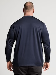 BadRhino Big & Tall Blue Ironrhino Long Sleeve Text Logo T-Shirt - Image 3 of 6