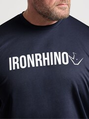 BadRhino Big & Tall Blue Ironrhino Long Sleeve Text Logo T-Shirt - Image 4 of 6