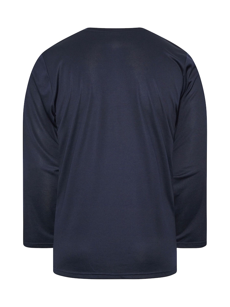 BadRhino Big & Tall Blue Ironrhino Long Sleeve Text Logo T-Shirt - Image 6 of 6