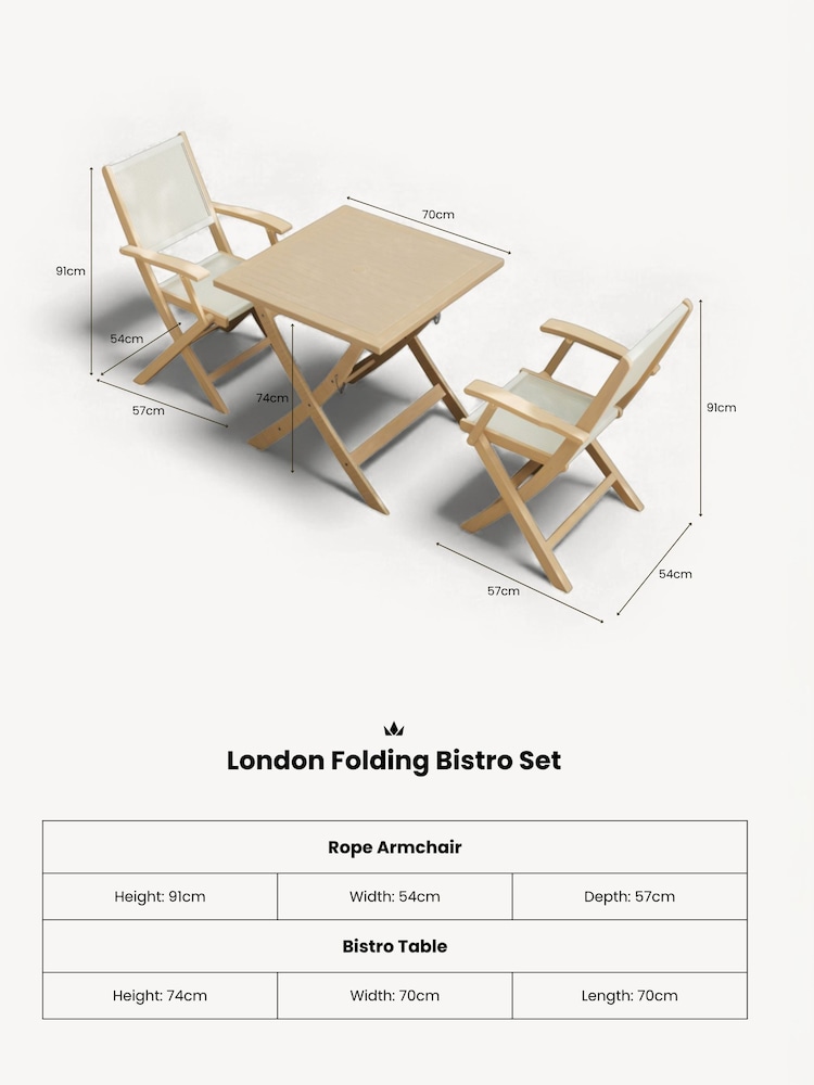 Royalcraft Set of 2 Natural London Garden Bistro Rope Folding Armchairs - Image 6 of 6 Royalcraft Set of 2 Natural London Garden Bistro Rope Folding Armchairs - Image 6 of 6