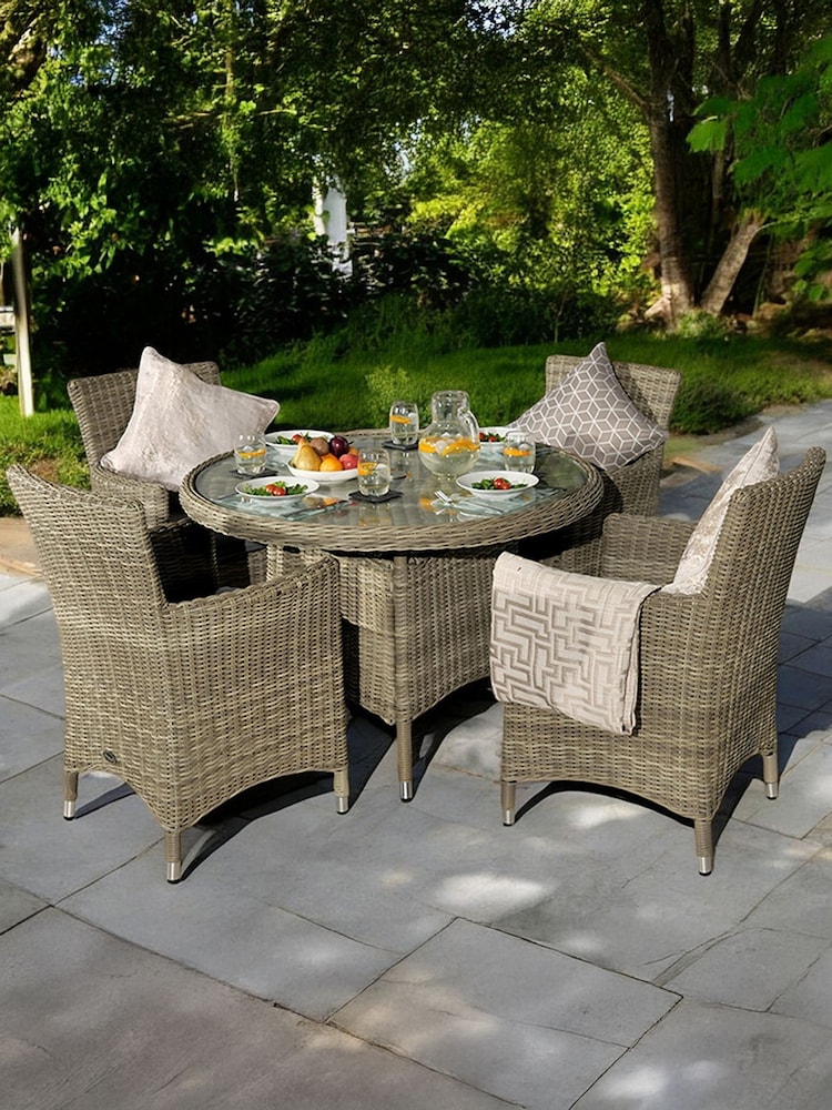 Royalcraft Beige Wentworth 4 Seater Garden Dining Set - Image 1 of 4