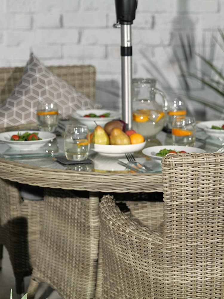 Royalcraft Beige Wentworth 4 Seater Garden Dining Set - Image 2 of 4