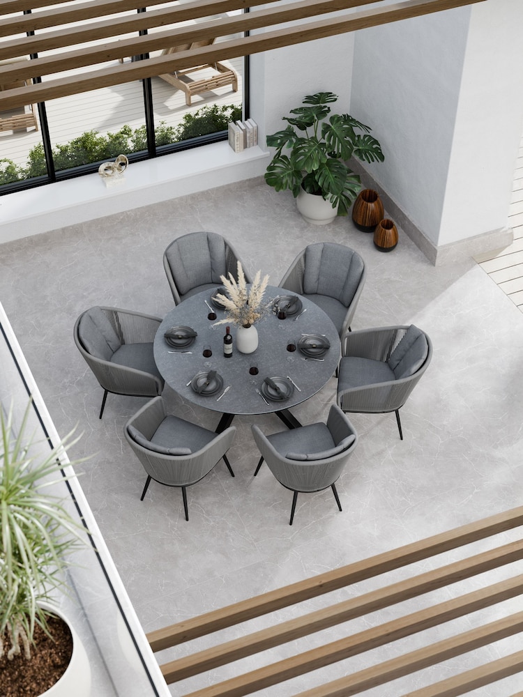 Royalcraft Set of 6 Grey Aspen Round Garden Rope Chairs - Image 1 of 6 Royalcraft Set of 6 Grey Aspen Round Garden Rope Chairs - Image 1 of 6