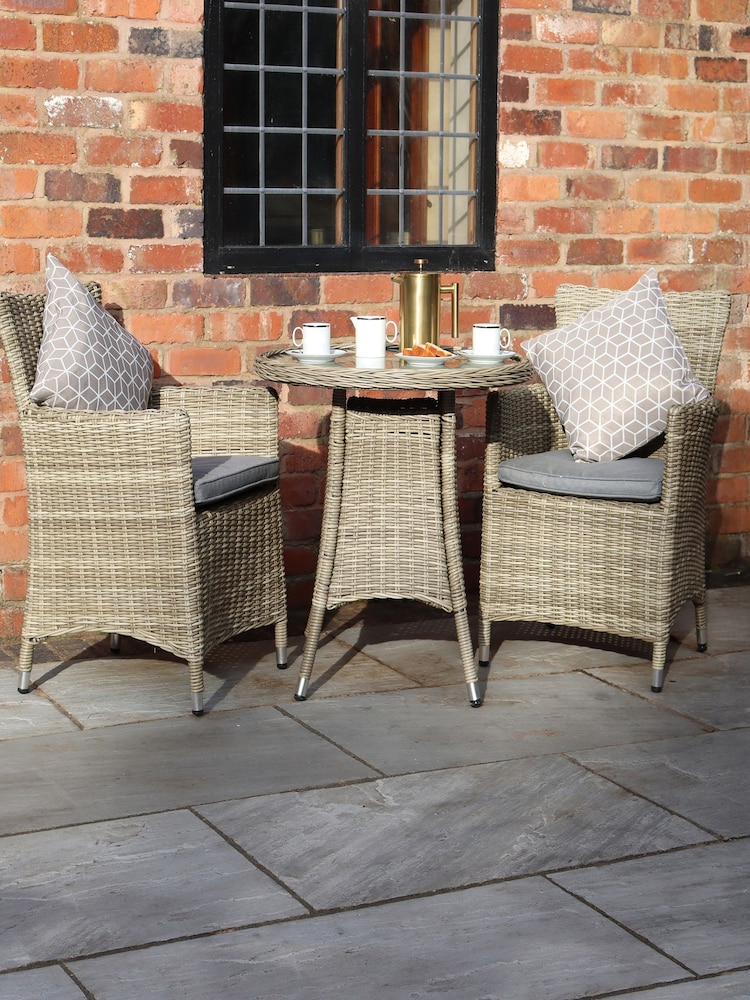 Royalcraft Beige Wentworth 2 Seater Garden Bistro Set - Image 1 of 6 Royalcraft Beige Wentworth 2 Seater Garden Bistro Set - Image 1 of 6