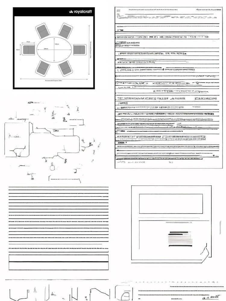 Royalcraft Beige Wentworth 6 Seater Ellipse Highback Dining Set - Image 5 of 5