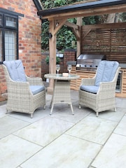 Royalcraft Beige Wentworth 2 Seater Garden Highback Bistro Set - Image 1 of 6