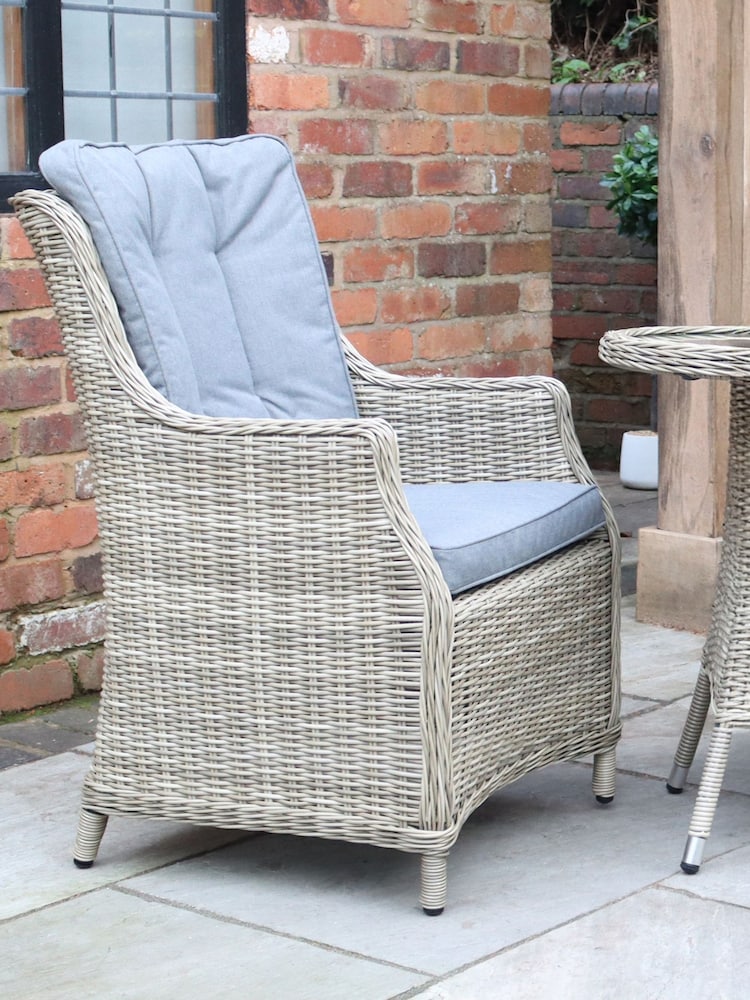 Royalcraft Beige Wentworth 2 Seater Garden Highback Bistro Set - Image 2 of 6