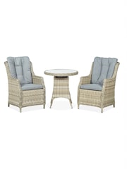 Royalcraft Beige Wentworth 2 Seater Garden Highback Bistro Set - Image 4 of 6