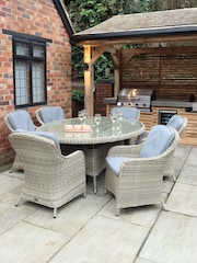 Royalcraft Beige Wentworth 6 Seater Garden Ellipse Dining Set - Image 1 of 5