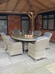 Royalcraft Beige Wentworth 6 Seater Garden Ellipse Dining Set - Image 2 of 5