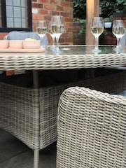 Royalcraft Beige Wentworth 6 Seater Garden Ellipse Dining Set - Image 3 of 5