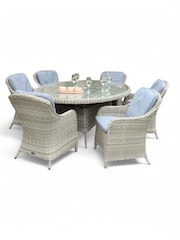 Royalcraft Beige Wentworth 6 Seater Garden Ellipse Dining Set - Image 5 of 5