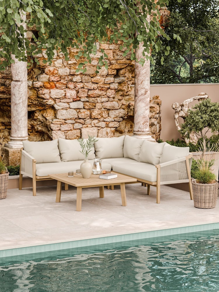 Royalcraft Natural Roma Garden Corner Lounge Set - Image 1 of 6 Royalcraft Natural Roma Garden Corner Lounge Set - Image 1 of 6