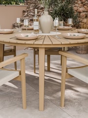 Royalcraft Natural Roma Garden Terrazzo Round Table With 6 Rope Stack Chairs - Image 2 of 6