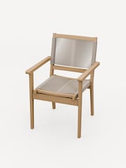 Royalcraft Natural Roma Garden Terrazzo Round Table With 6 Rope Stack Chairs - Image 5 of 6