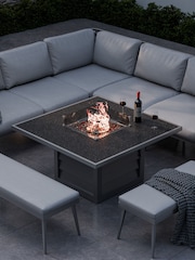 Royalcraft Grey Mayfair 6 Seater Garden Firepit Lounge Set - Image 2 of 6