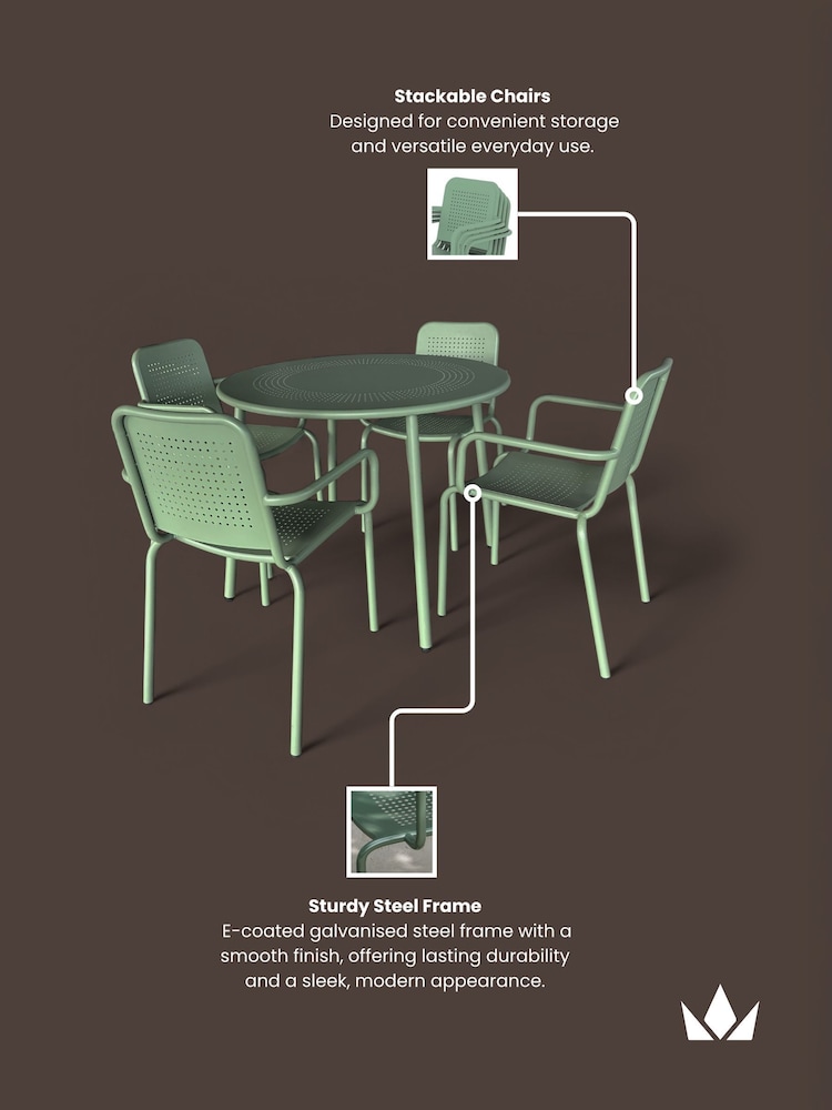Royalcraft Olive Porto 4 Seater Garden Dining Champagne - Image 5 of 5 Royalcraft Olive Porto 4 Seater Garden Dining Champagne - Image 5 of 5