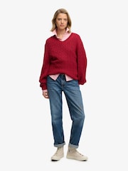 Suéter extragrande con cuello de pico y punto de ochos de Superdry - Imagen 3 de 5