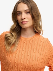 Superdry Orange Slouchy Cable Knit Jumper - Image 3 of 5