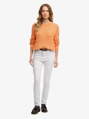 Superdry Orange Slouchy Cable Knit Jumper - Image 4 of 5