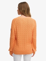 Superdry Orange Slouchy Cable Knit Jumper - Image 5 of 5