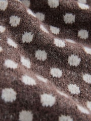 Chokladbrun prickig - Rund hals stickad Cardigan - Bild 7 av 7