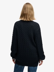 Suéter extragrande con cuello de pico y punto de ochos de Superdry - Imagen 3 de 5