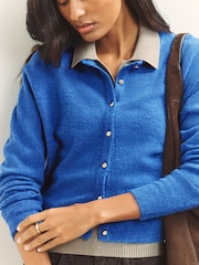 Cobalt Blue Seashell Buttons - Круглый вырез вязаный кардиган - Изображение 4 7