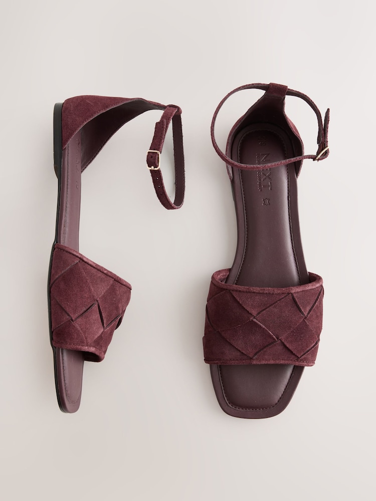 Burgundy Red Forever Comfort® Weave Strap Sandal - Image 1 of 8