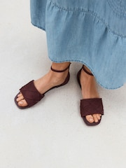 Burgundy Red Forever Comfort® Weave Strap Sandal - Image 3 of 8