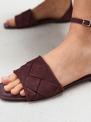 Burgundy Red Forever Comfort® Weave Strap Sandal - Image 4 of 8