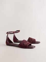 Burgundy Red Forever Comfort® Weave Strap Sandal - Image 6 of 8