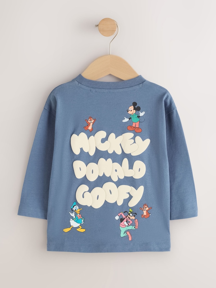 Blue Mickey Mouse Long Sleeve T-Shirt (3mths-8yrs) - Image 2 of 7