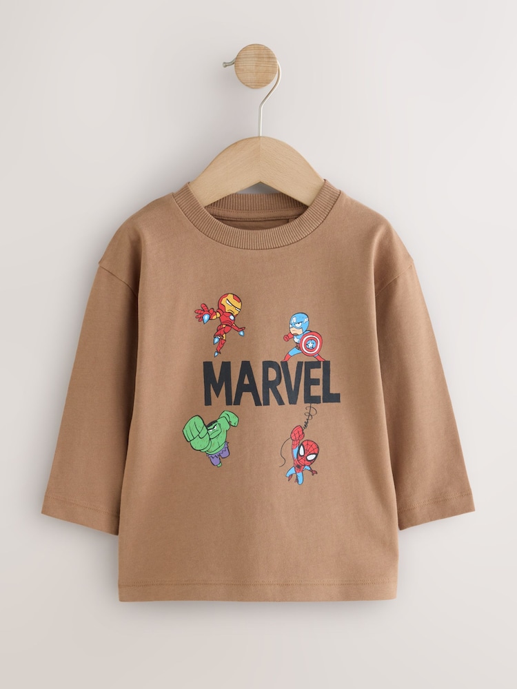 Μπλε - Long Sleeve Marvel T-Shirt (6mths-8yrs) - Εικόνα 1 του 4