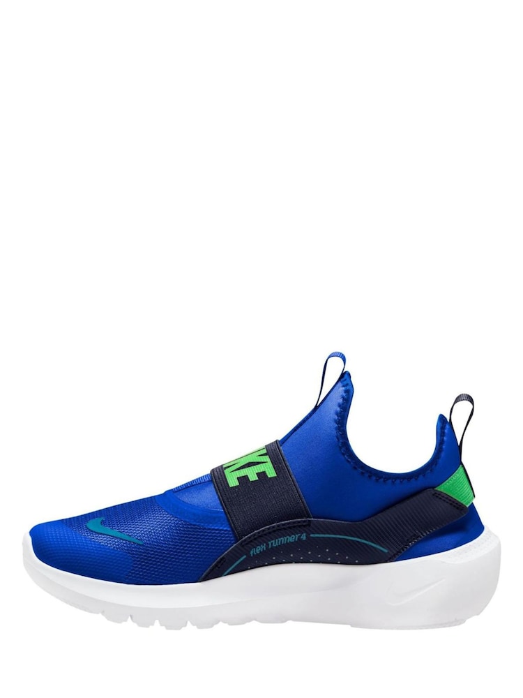 Nike Racer Blue Youth Flex Runner 4 Trainers - Image 2 of 4