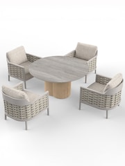 Royalcraft Natural Olma 4 Seater Garden Lounging Dining Set - Image 4 of 6
