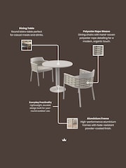 Royalcraft Natural Olma 2 Seater Garden Bistro Set - Image 5 of 6