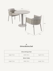 Royalcraft Natural Olma 2 Seater Garden Bistro Set - Image 6 of 6