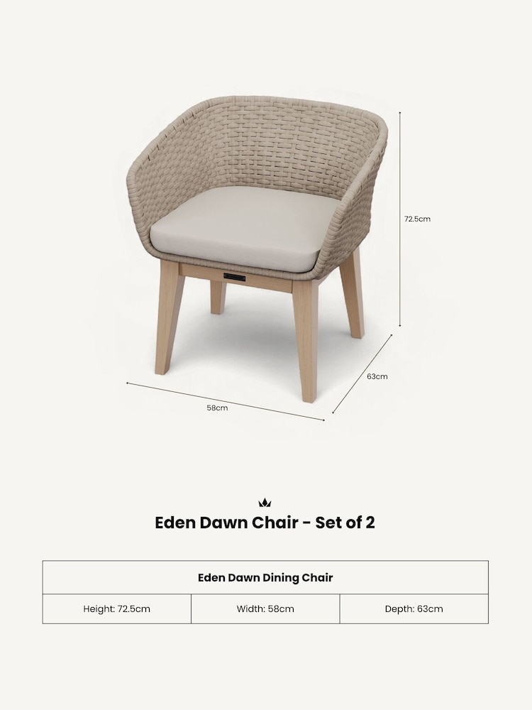 Royalcraft Dawn Natural Eden Dawn Garden Dining Chair - Image 4 of 4