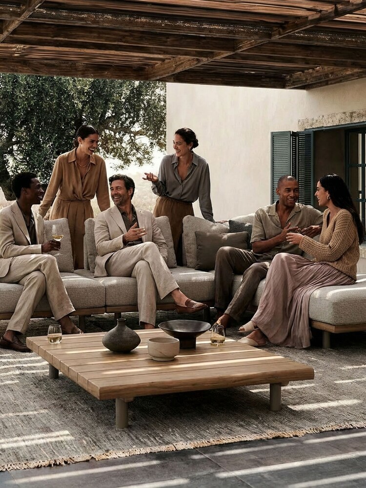 Royalcraft 5 Piece Natural Tilt Modular Garden Lounging Sofa Set - Image 2 of 6