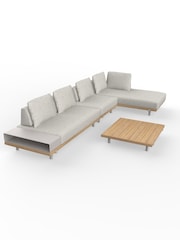 Royalcraft 5 Piece Natural Tilt Modular Garden Lounging Sofa Set - Image 3 of 6