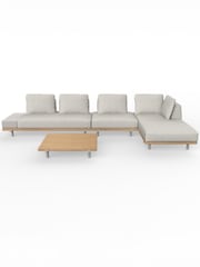 Royalcraft 5 Piece Natural Tilt Modular Garden Lounging Sofa Set - Image 4 of 6